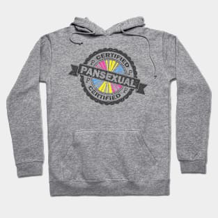 Certified Pansexual Pride Seal of Approval with Pride Flag Background Hoodie